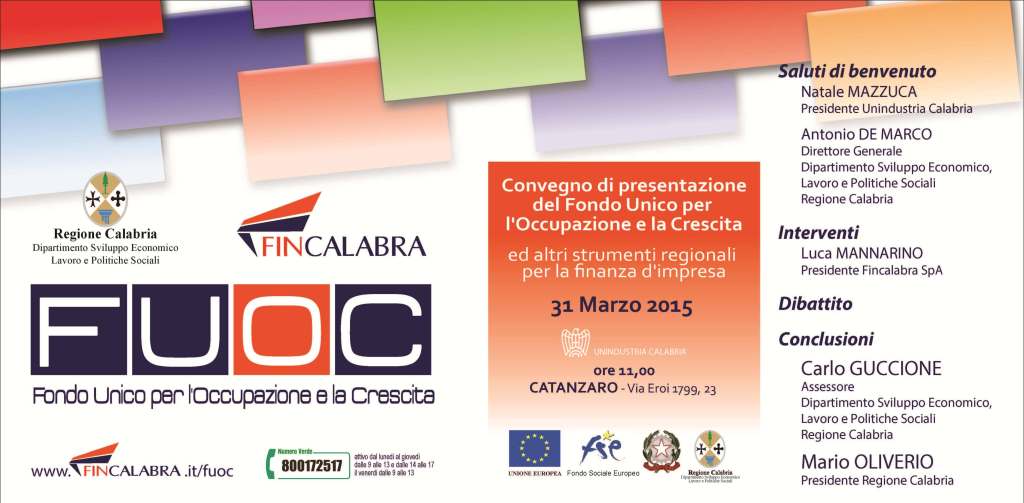 Si chiama Fuoc, promette 57 milioni di euro e 3.000 nuovi posti di lavoro in&nbsp;Calabria