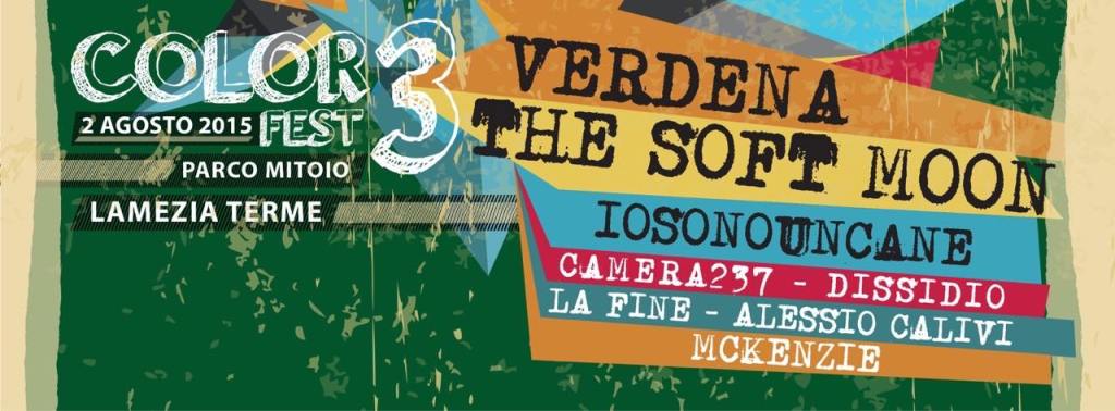 COLORfest 3: Verdena, The Soft Moon, IoSonoUnCane e tanti altri il 2 agosto a&nbsp;Lamezia