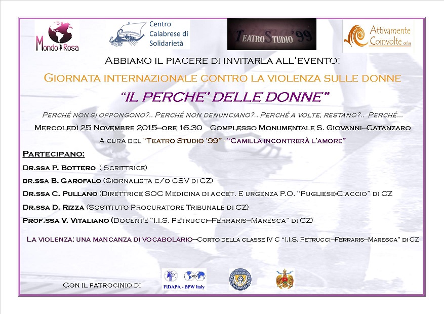 Il perché delle donne: il 25 novembre a&nbsp;Catanzaro