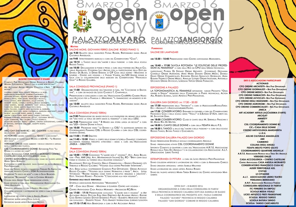 Reggio | l’8 marzo Comune e Provincia aprono le porte alle&nbsp;donne