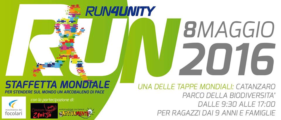 Run4Unity 2016: l’8 maggio tutti a Catanzaro nel Parco della&nbsp;Biodiversità