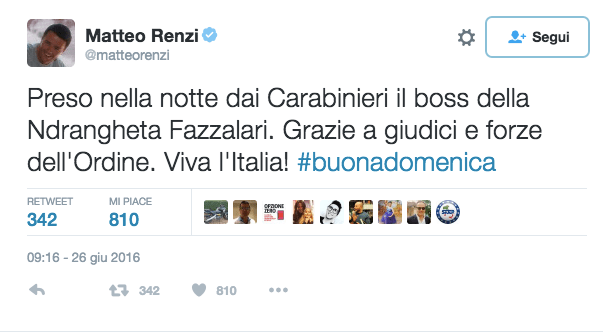 L’arresto di Ernesto Fazzalari, super latitante della ‘ndrangheta, vola sui social