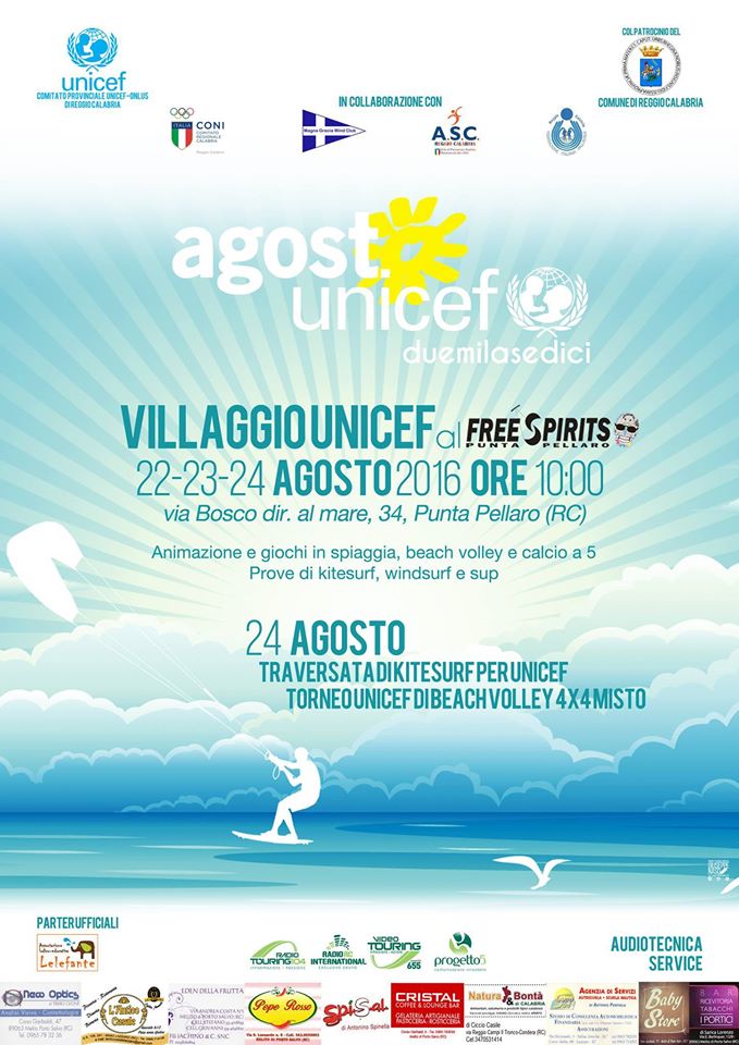 Il Free Spirit di Pellaro (Rc) nel Villaggio Unicef, dal 22 al 24 agosto