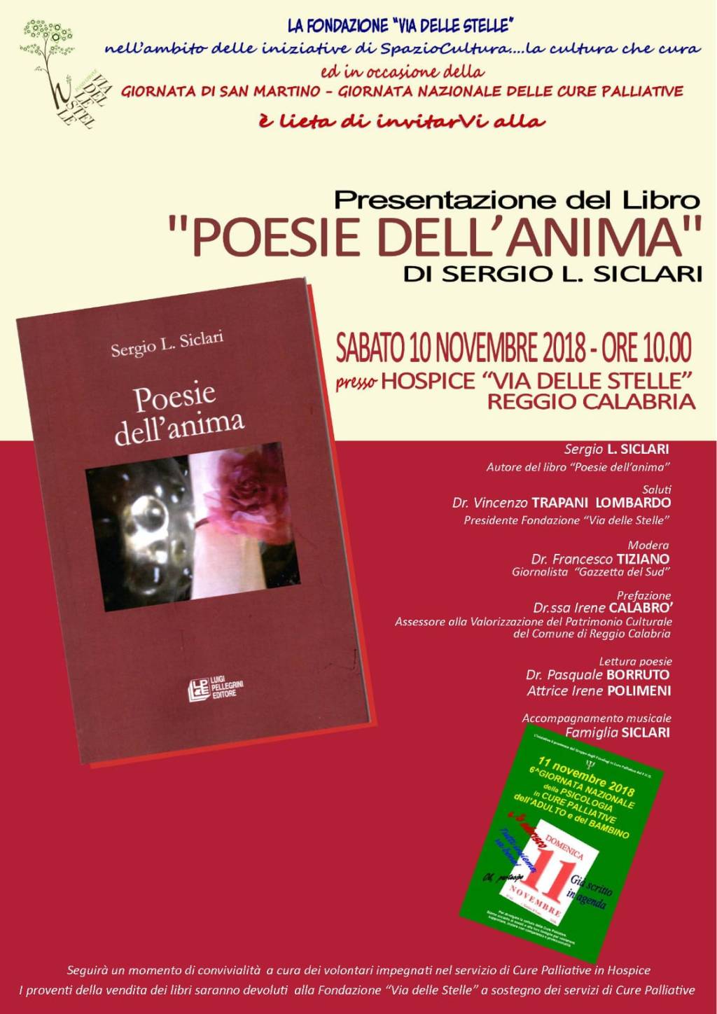 Reggio, le “Poesie dell’anima” all’Hospice Via delle&nbsp;Stelle